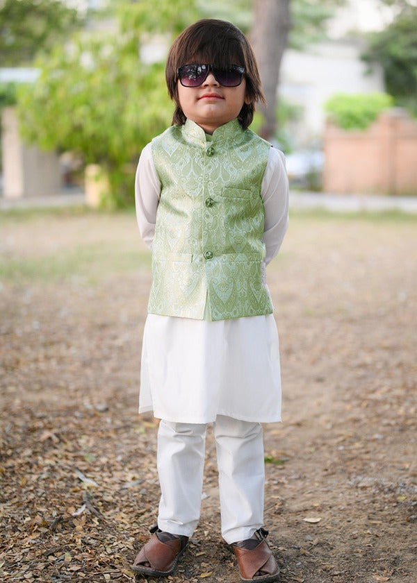 Pistachio Waistcoat Suit EW54 Secondary image