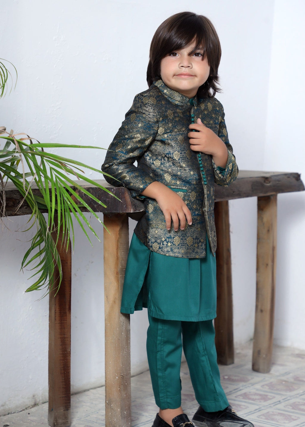 Green And Golden Prince Coat Suit P28