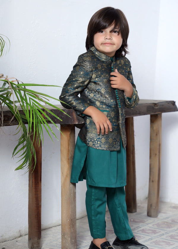 Green And Golden Prince Coat Suit P28