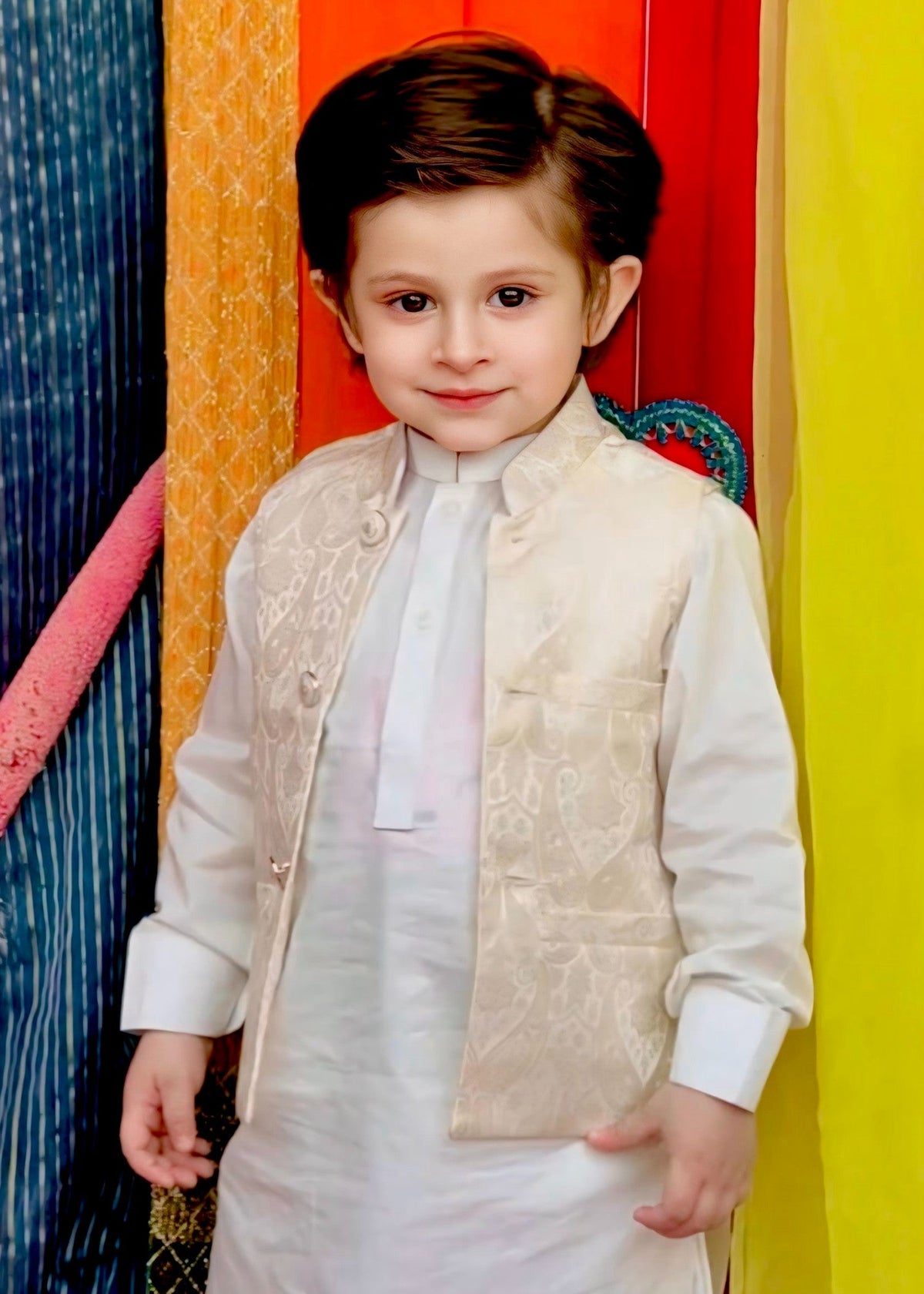 Off White Waistcoat Suit - WKS 015