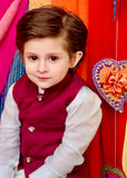 Maroon Waistcoat Suit EW37
