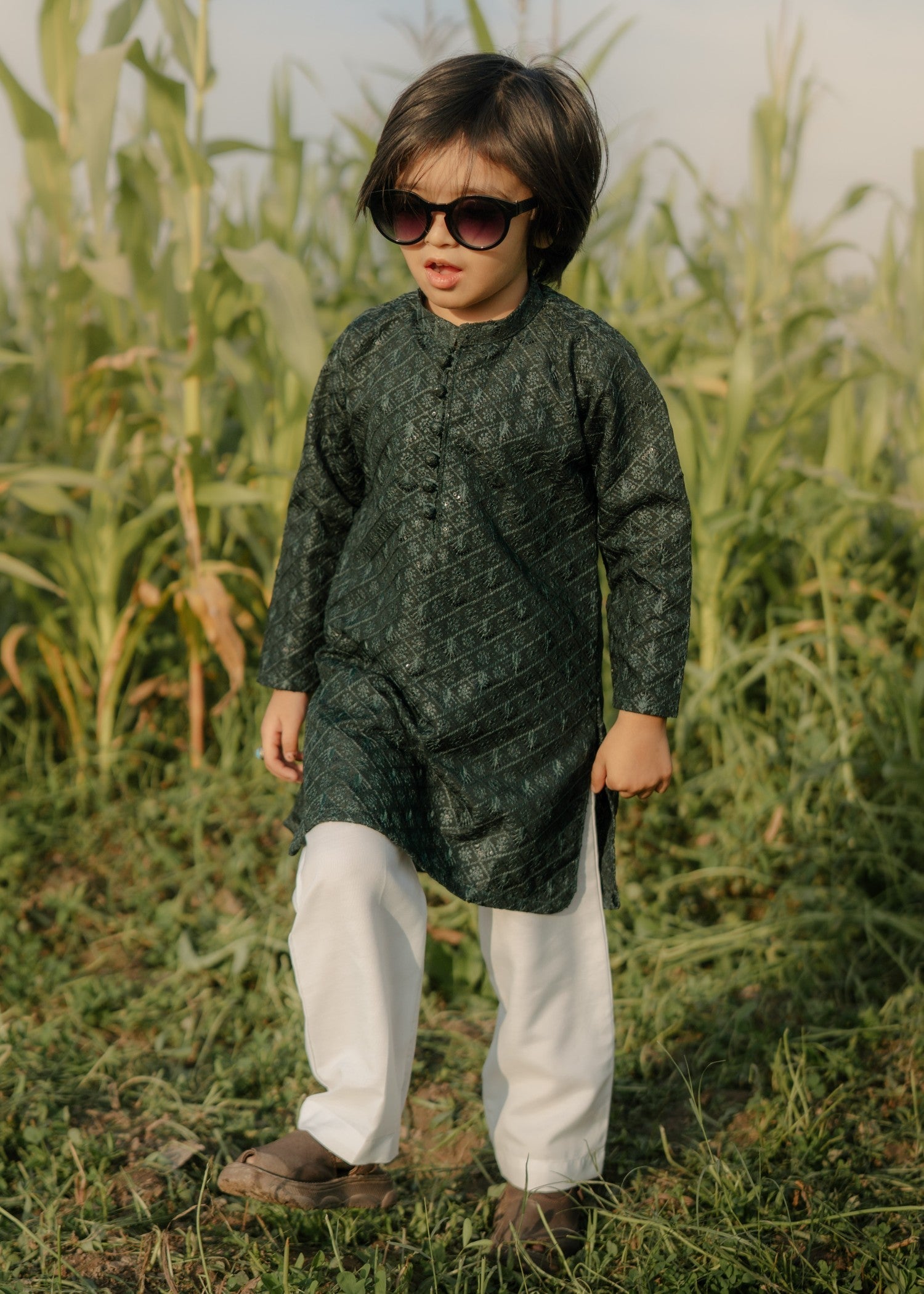Bottle Green Kurta KT 123 Secondary image