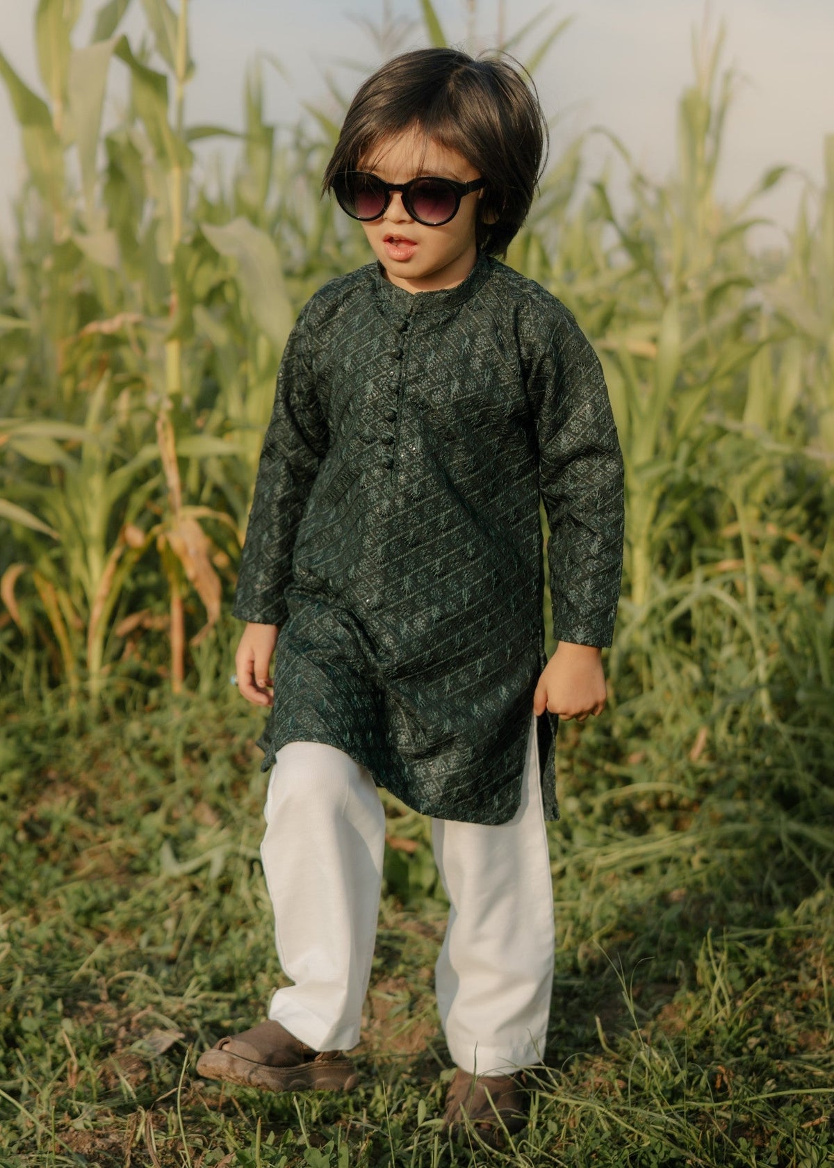 Bottle Green Kurta KT 123