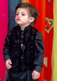 Black Velvet Waistcoat Suit EW55