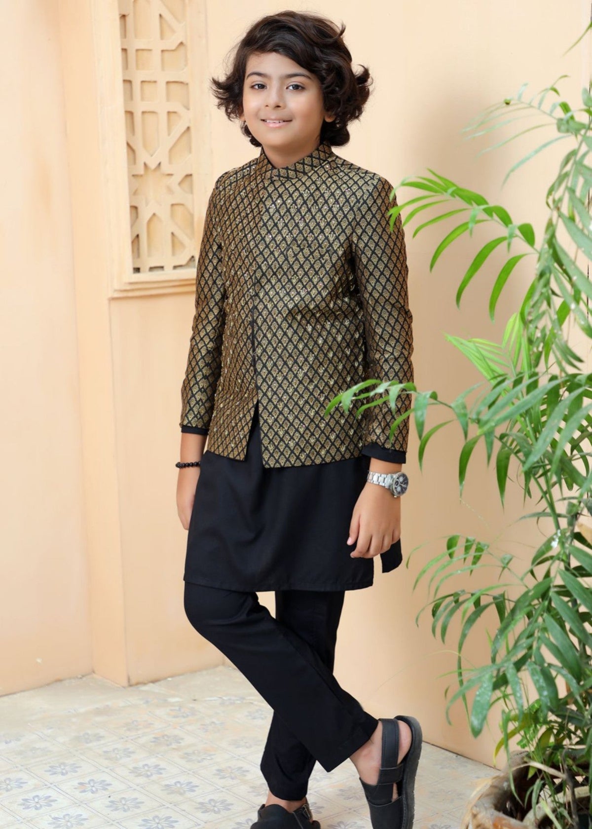 Copper And Black Prince Coat Suit - P25 Main image