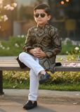 Black And Gold Sherwani S40