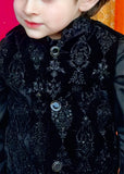Black Velvet Waistcoat Suit EW55