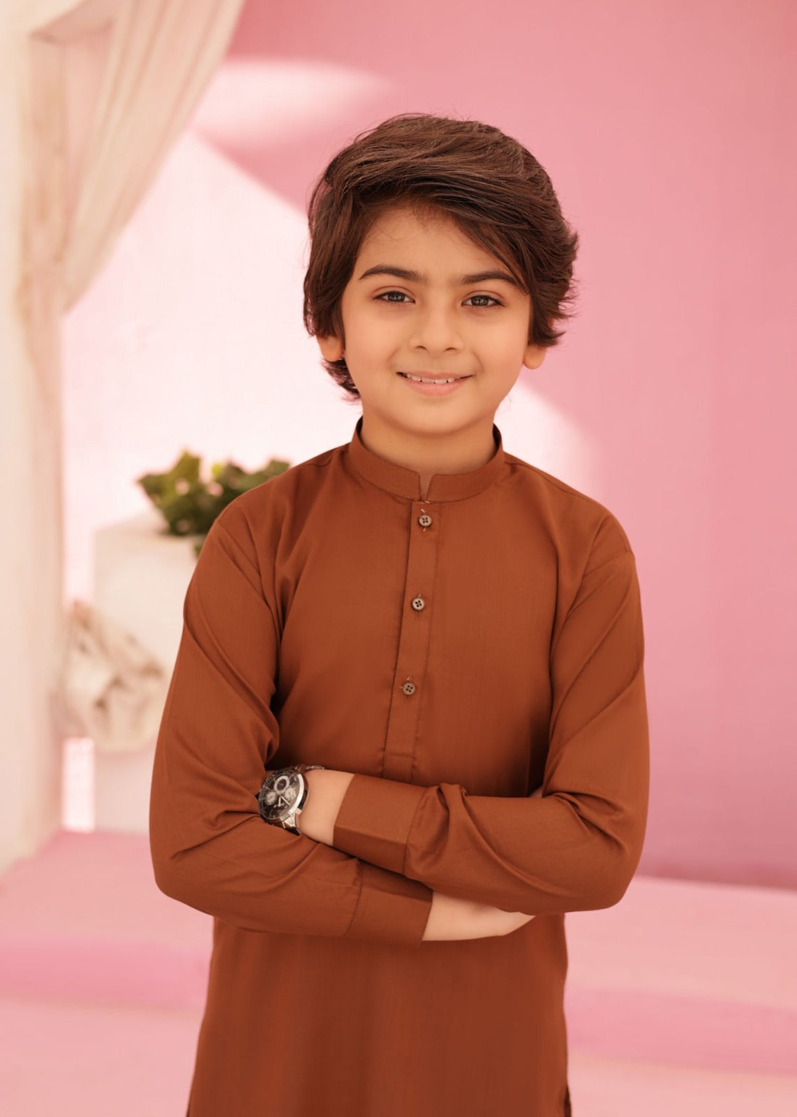Melon Rust Kurta Trouser-AH 044 Secondary image
