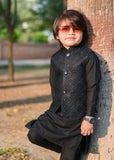 Black Sequence Embroidered Only Waistcoat EW27