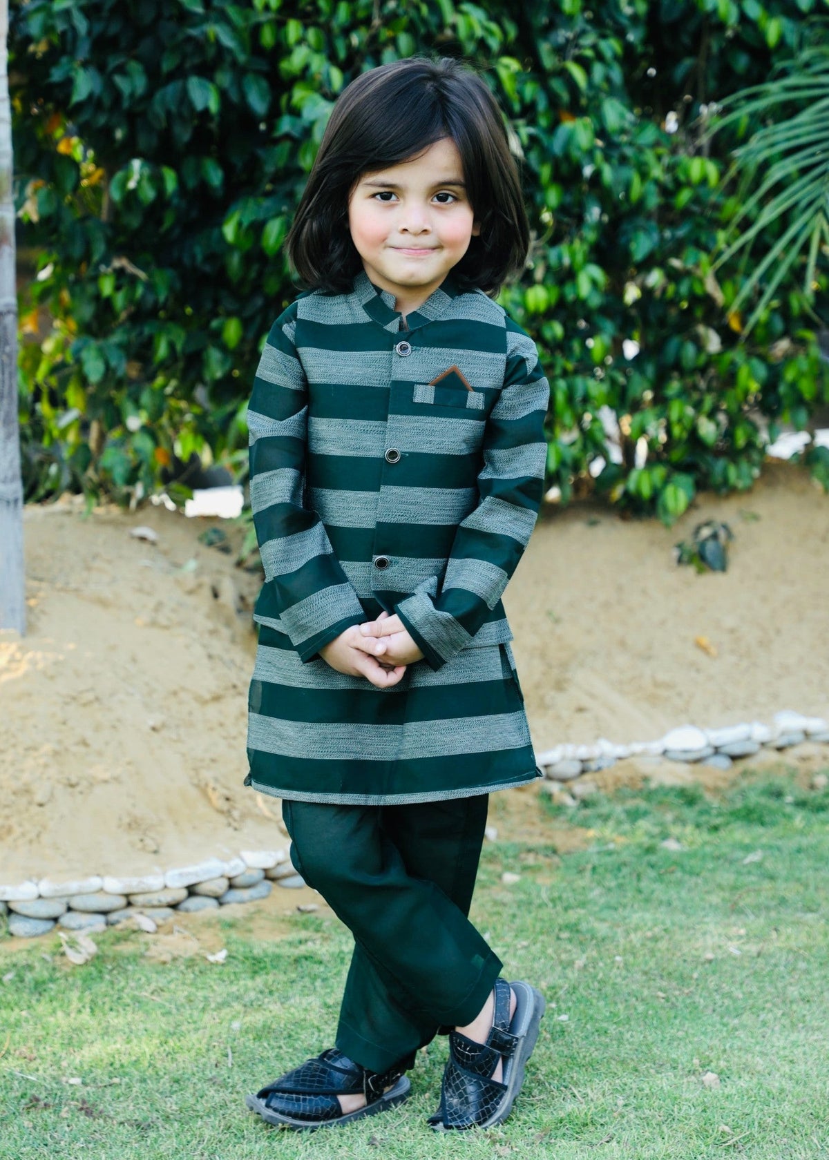 Dark Green Waistcoat Suit AHW 024 Main image