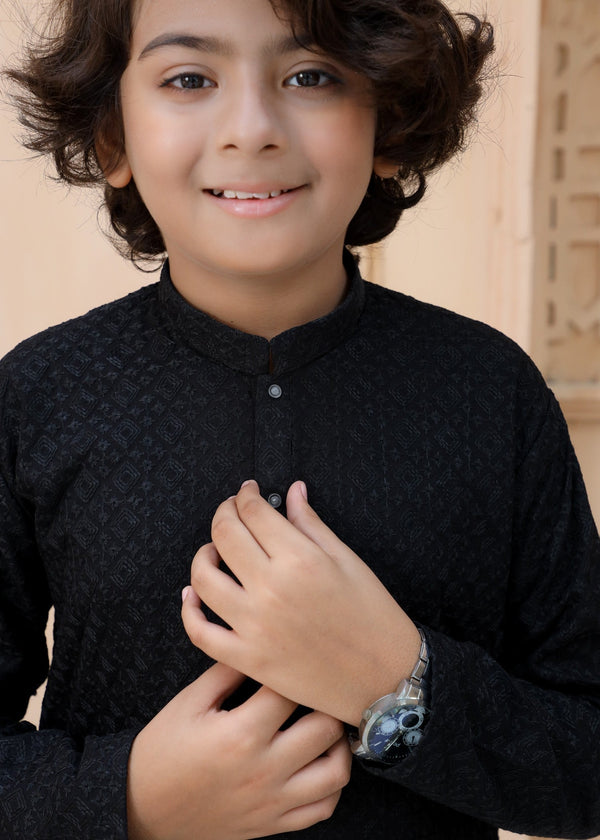 Sable Black chicken Kurta Trouser - CK 002