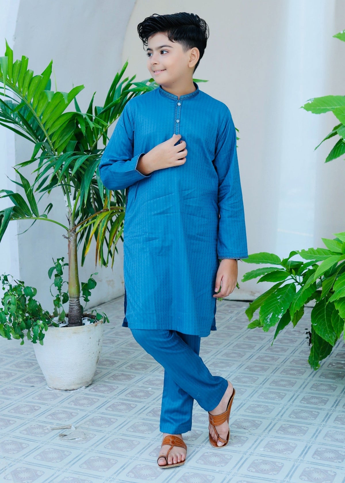 Baby Blue Kurta Trouser AH 046