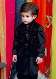Black Velvet Waistcoat Suit EW55