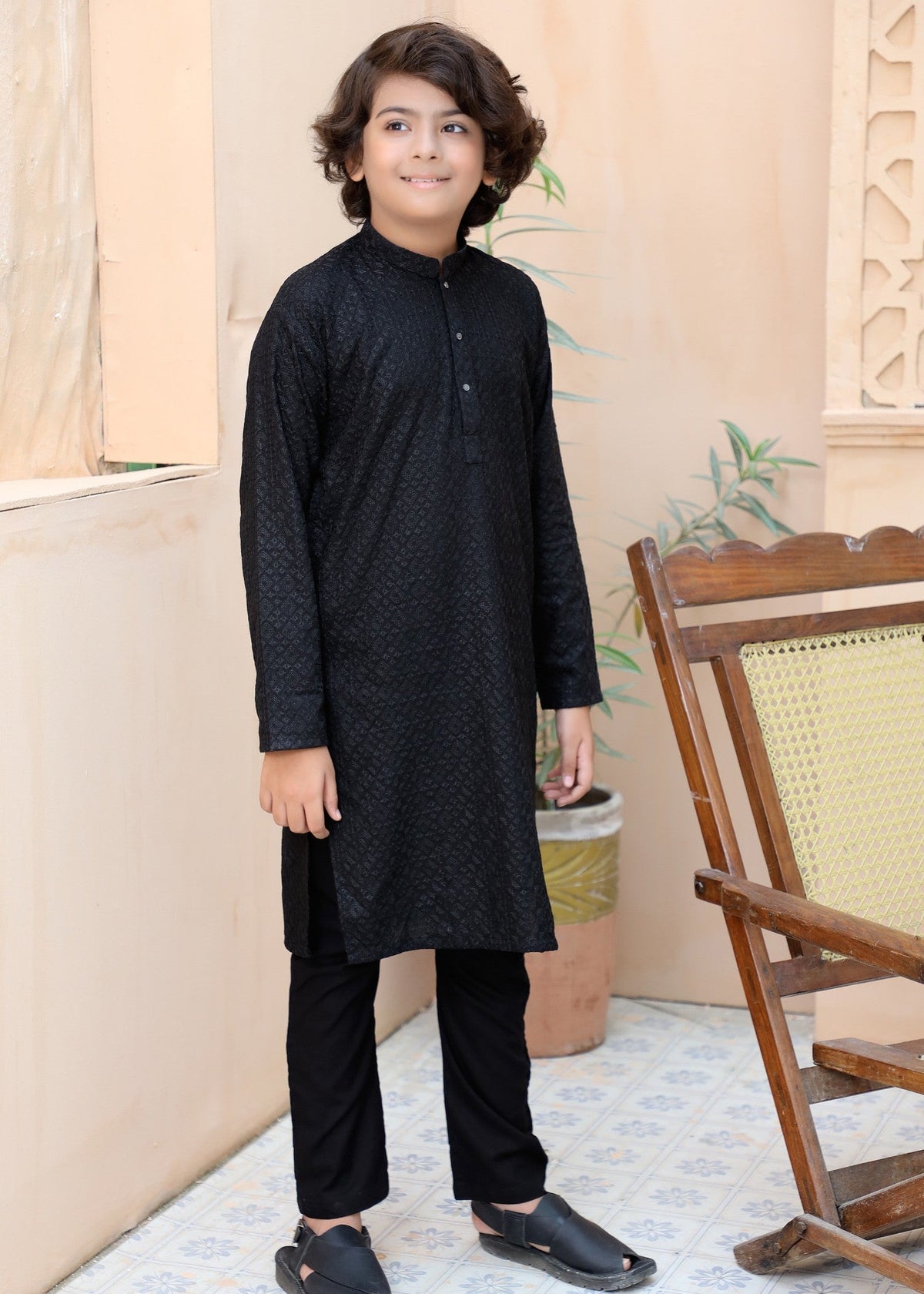 Sable Black chicken Kurta Trouser - CK 002