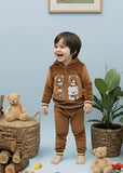 Oak Brown 2 Pcs Hoodie Set KH 008