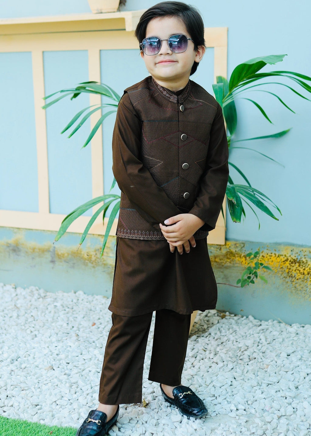 Choclate Brown Waistcoat Suit AHW 014