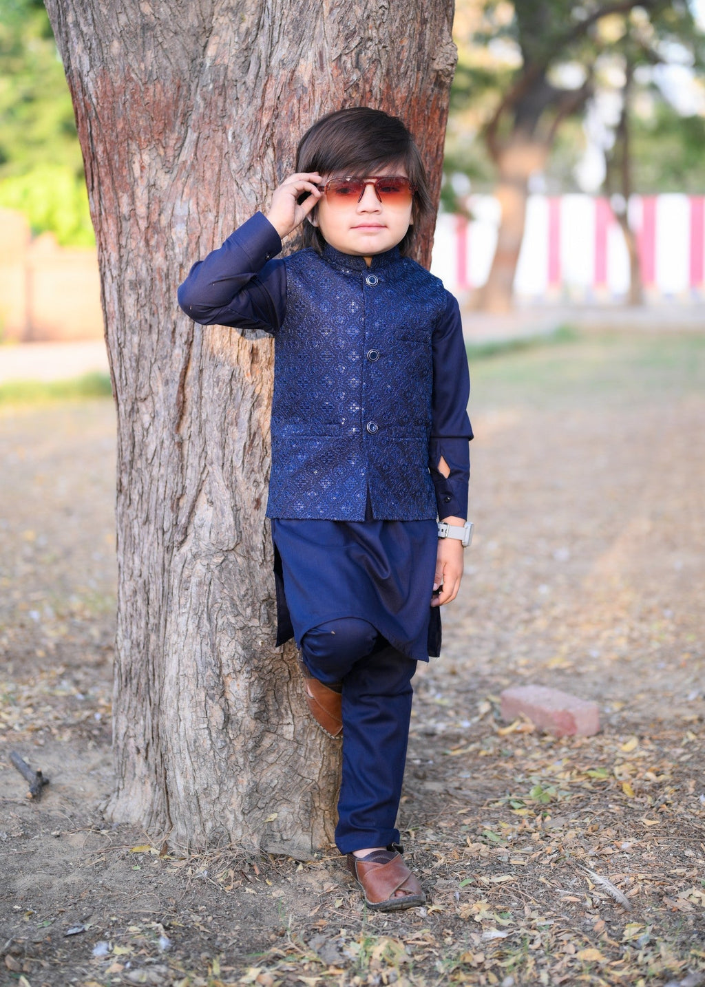 Blue Embroidered Only Waistcoat EW34