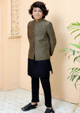Copper And Black Prince Coat Suit - P25