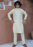 Bright Cream chicken Kurta Trouser - CK 005