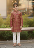 Maroon And Gold Sherwani S41