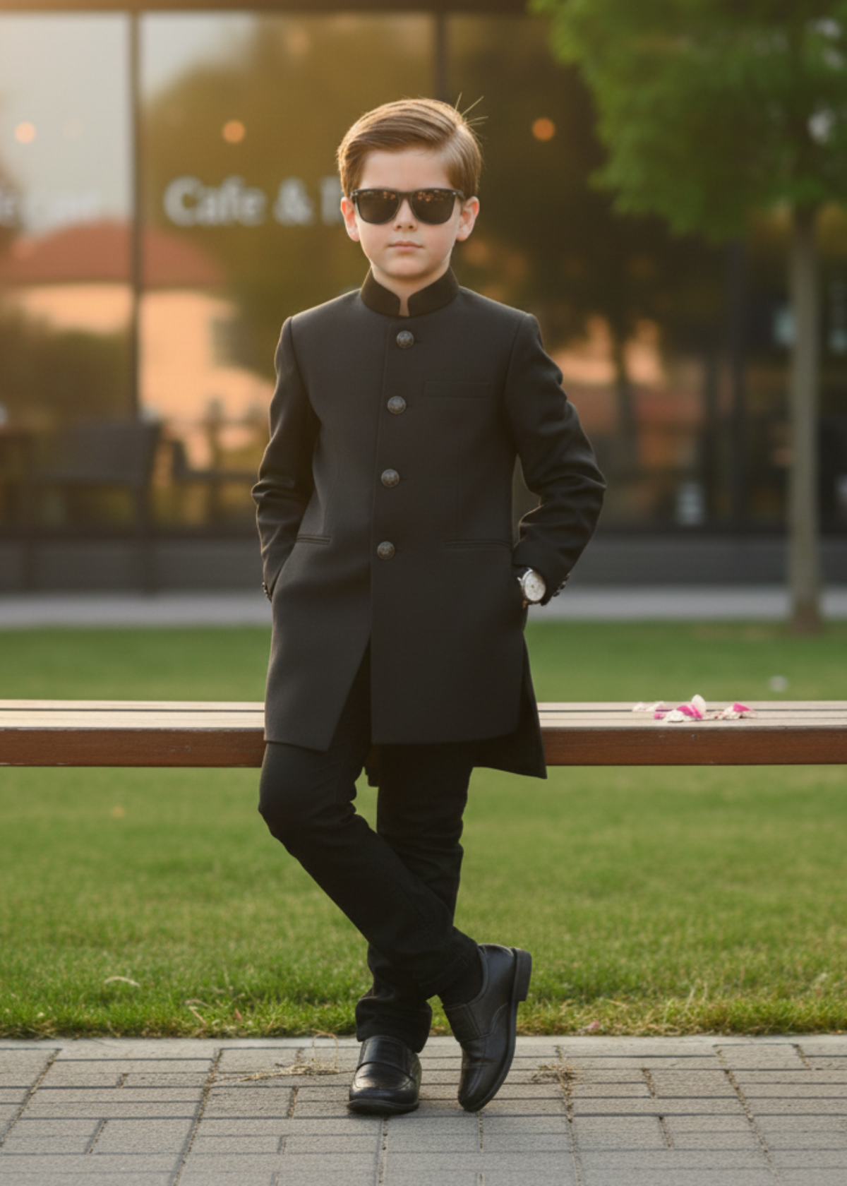 Black Sherwani S38 Main image
