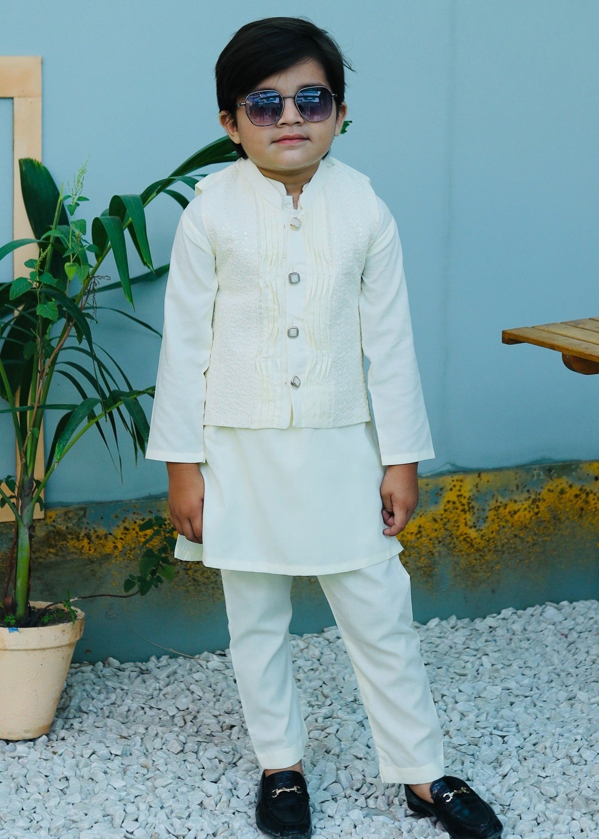 Cream Waistcoat Suit AHW 009 Main image