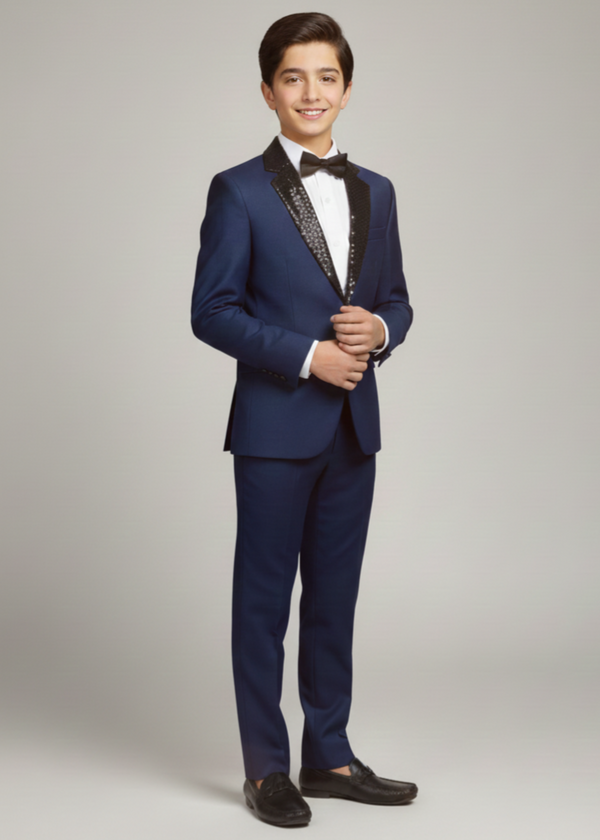 4pcs Sequence Blue suit (Coat+Pant+Shirt+Bow) - SCP 008