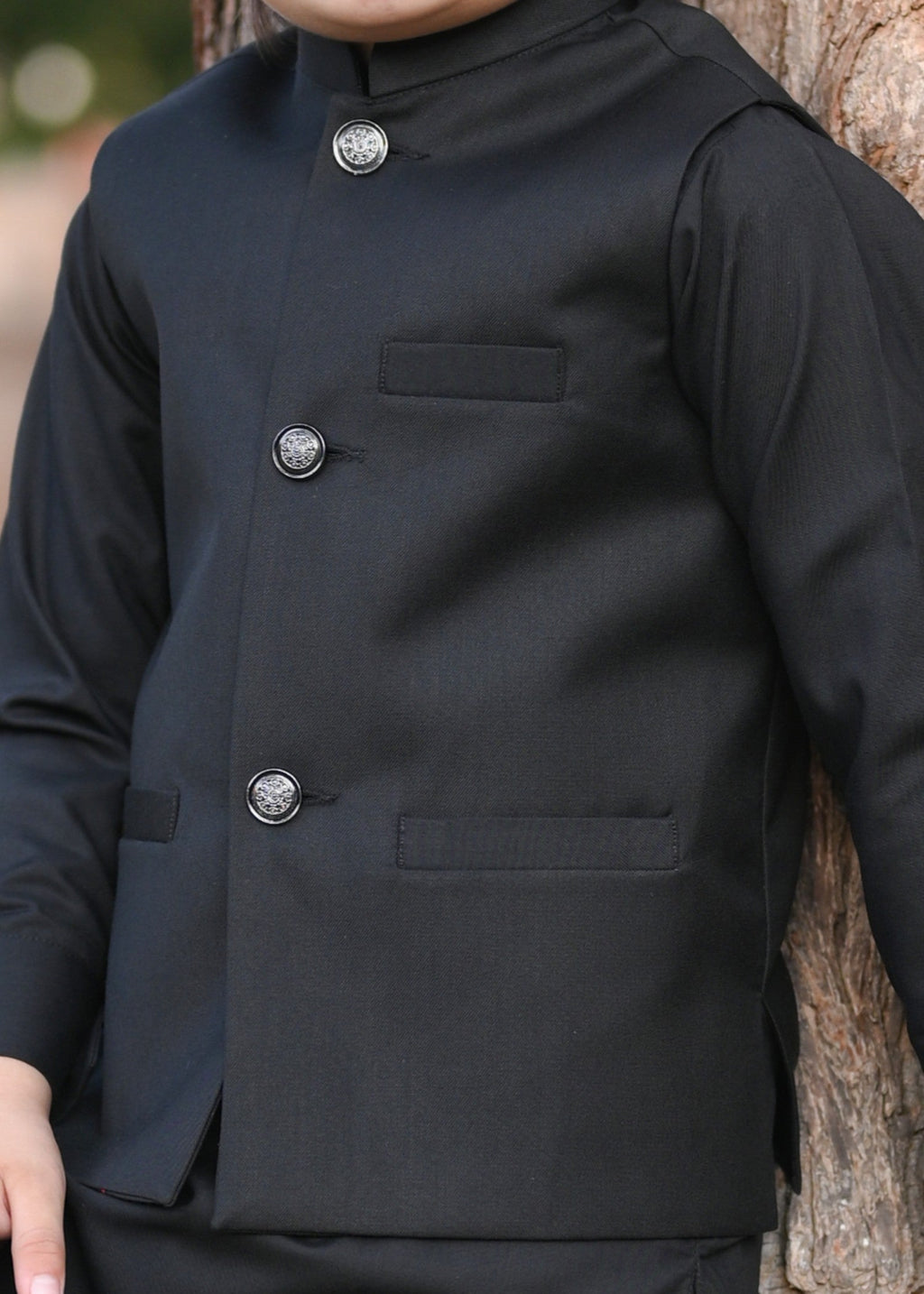 Plain Black Only Waistcoat EW29